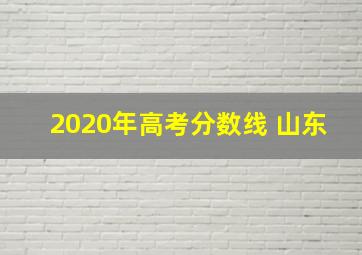 2020年高考分数线 山东